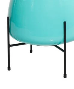 Grayson Lane 10.7-in W x 9.9-in H Teal Metal Planter - 2-Pack -GRAYSON LANE shop 330941322 AlternateImage4 l