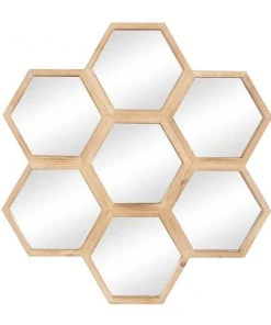 Grayson Lane 21-in L x 21-in W Irregular Brown Framed Wall Mirror