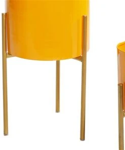 Grayson Lane 9.7-in W x 18-in H Yellow Metal Planter - 3-Pack -GRAYSON LANE shop 330941340 AlternateImage4 l