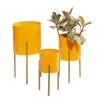 Grayson Lane 9.7-in W x 18-in H Yellow Metal Planter - 3-Pack