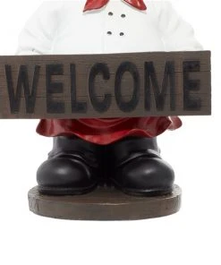 Grayson Lane Traditional Red/White Polystone Chef with Welcome Sign -GRAYSON LANE shop 330941341 AlternateImage5 l