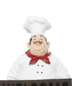 Grayson Lane Traditional Red/White Polystone Chef with Welcome Sign -GRAYSON LANE shop 330941341 AlternateImage6 l