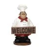 Grayson Lane Traditional Red/White Polystone Chef with Welcome Sign