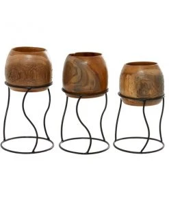 Grayson Lane 5.50-in W x 9.35-in H Brown Metal Planter - 3-Pack -GRAYSON LANE shop 330941344 AlternateImage5 l