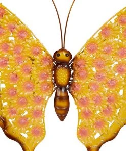 Grayson Lane 22-in x 25-in Yellow Metal Farmhouse Butterfly Garden Sculptures - Set of 2 -GRAYSON LANE shop 330941346 AlternateImage4 l