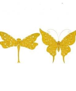 Grayson Lane 22-in x 25-in Yellow Metal Farmhouse Butterfly Garden Sculptures - Set of 2 -GRAYSON LANE shop 330941346 AlternateImage5 l