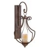 Grayson Lane Rustic 1 Candle Brown Metal Sconce Candle Holder