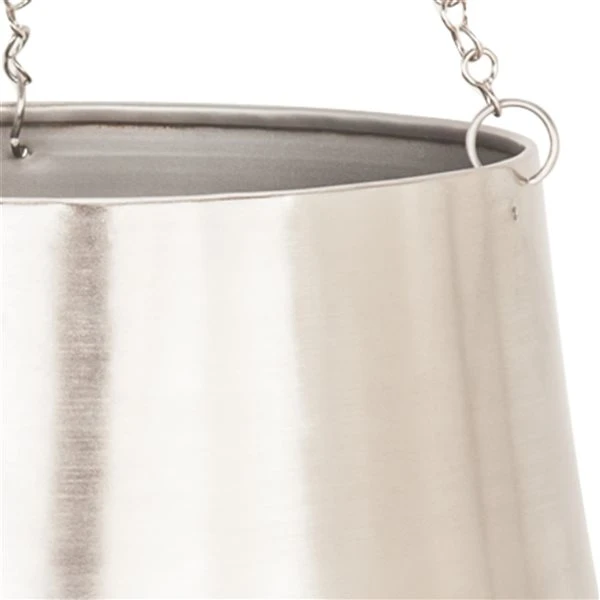 Grayson Lane 12-in W x 7-in H Silver Metal Hanging Wall Planter - 2-Pack 3 Grayson Lane 12-in W x 7-in H Silver Metal Hanging Wall Planter - 2-Pack - Image 3