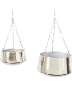 Grayson Lane 12-in W x 7-in H Silver Metal Hanging Wall Planter - 2-Pack 7 Grayson Lane 12-in W x 7-in H Silver Metal Hanging Wall Planter - 2-Pack -GRAYSON LANE shop 330941352 AlternateImage5 l