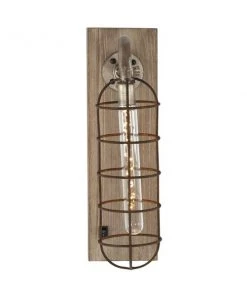 Grayson Lane 10-in W Distressed Brown Industrial Wall Sconce