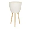 Grayson Lane 16-in W x 32-in H White Clay Planter