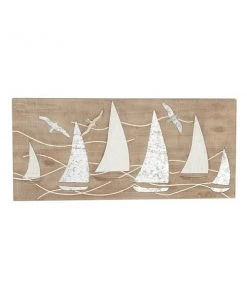 Grayson Lane 15-in H x 32-in W Sailboat Wood Wall Accent