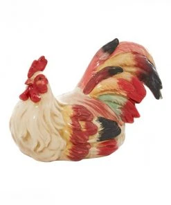 Grayson Lane 9-in x 15-in Red Ceramic Farmhouse Rooster Garden Sculpture
