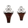 Grayson Lane 11-in W x 18-in H Brown Metal Hanging Wall Planter - 2-Pack