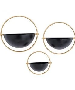 Grayson Lane 15.50-in W x 14.75-in H Black Metal Hanging Wall Planter - 3-Pack -GRAYSON LANE shop 330941368 AlternateImage5 l