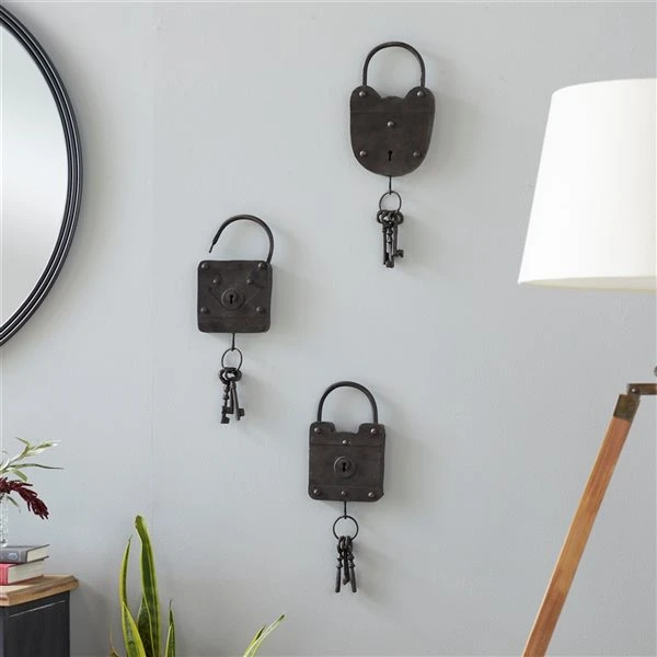 330941369_AlternateImage2_l.jpg Grayson Lane 16-in H x 6-in W Industrial Metal Wall Accent - Set of 3 -GRAYSON LANE shop 330941369 AlternateImage2 l