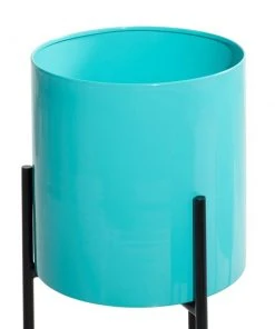 Grayson Lane 9.7-in W x 18.1-in H Teal Metal Planter - 3-Pack 8 Grayson Lane 9.7-in W x 18.1-in H Teal Metal Planter - 3-Pack -GRAYSON LANE shop 330941374 AlternateImage3 l