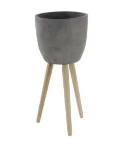 Grayson Lane 16-in W x 32-in H Grey Clay Planter -GRAYSON LANE shop 330941375 AlternateImage5 l