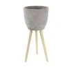 Grayson Lane 16-in W x 32-in H Grey Clay Planter