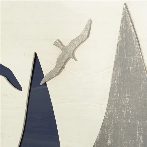 Grayson Lane 14.35-in H x 31.4-in W Nautical Wood Wall Accent 3 Grayson Lane 14.35-in H x 31.4-in W Nautical Wood Wall Accent - Image 3