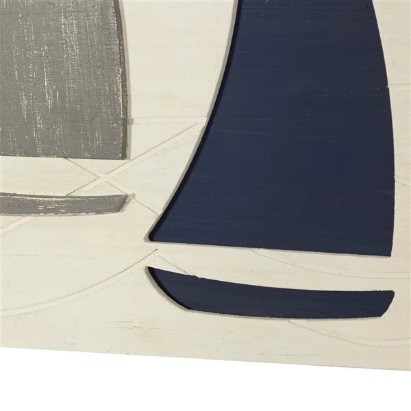Grayson Lane 14.35-in H x 31.4-in W Nautical Wood Wall Accent 4 Grayson Lane 14.35-in H x 31.4-in W Nautical Wood Wall Accent - Image 4