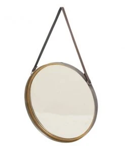 Grayson Lane 33-in L x 20-in W Round Gold Framed Wall Mirror -GRAYSON LANE shop 330941395 AlternateImage5 l
