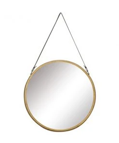 Grayson Lane 33-in L x 20-in W Round Gold Framed Wall Mirror