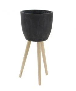 Grayson Lane 16-in W x 32-in H Black Clay Planter -GRAYSON LANE shop 330941398 AlternateImage5 l