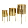 Grayson Lane 10-in W x 18-in H Gold Metal Planter - 3-Pack