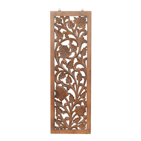 Grayson Lane 36-in H x 12-in W Traditional Floral Brown Wood Wall Accent 1 Grayson Lane 36-in H x 12-in W Traditional Floral Brown Wood Wall Accent