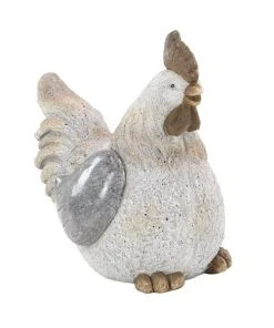 Grayson Lane 16-in x 15-in Grey Polystone Country Hen Garden Sculpture