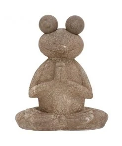 Grayson Lane 20-in x 17-in Brown Polystone Eclectic Frog Garden Sculpture