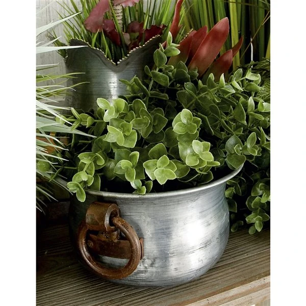 Grayson Lane 13-in W x 6-in H Grey Metal Planter - 3-Pack 3 Grayson Lane 13-in W x 6-in H Grey Metal Planter - 3-Pack - Image 3