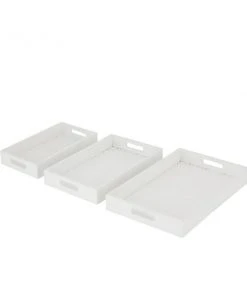 Grayson Lane White Rectangle Serving Trays - Set of 3