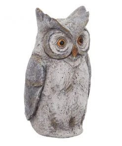 Grayson Lane 17-in x 9-in Grey Polystone Country Owl Garden Sculpture