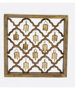 Grayson Lane 17-in H x 17-in W Farmhouse Gold Wood Wall Accent