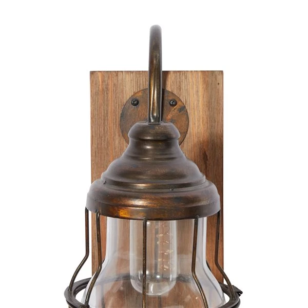 Grayson Lane 11-in W Distressed Brown Industrial Wall Sconce 5 Grayson Lane 11-in W Distressed Brown Industrial Wall Sconce - Image 5