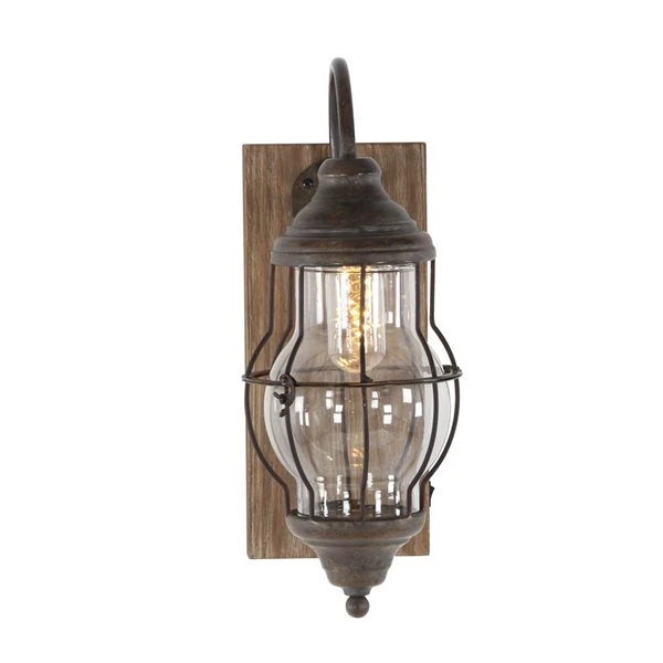 Grayson Lane 11-in W Distressed Brown Industrial Wall Sconce 1 Grayson Lane 11-in W Distressed Brown Industrial Wall Sconce