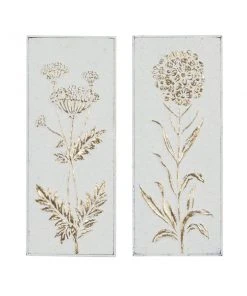 Grayson Lane 23-in H x 9.5-in W Floral Metal Wall Accent - Set of 2