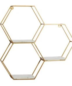 Grayson Lane 24.3-in L x 24.2-in H x 6-in D Marble Shelf