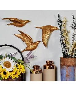 Grayson Lane 11-in H x 11-in W Gold Birds Polystone Wall Accent - Set of 3 -GRAYSON LANE shop 330941487 AlternateImage3 l