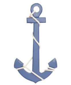 Grayson Lane 27-in H x 15-in W Costal Blue Wood Anchor Wall Accent