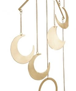 Grayson Lane Electric 38-in Matte Gold Metal Celestial Moon Wind Chime - Set of 2 -GRAYSON LANE shop 330941503 AlternateImage3 l