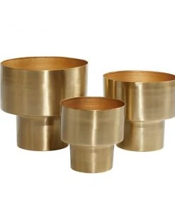 Grayson Lane 12.1-in W x 10.3-in H Gold Metal Planter - 3-Pack 9 Grayson Lane 12.1-in W x 10.3-in H Gold Metal Planter - 3-Pack -GRAYSON LANE shop 330941508 AlternateImage5 l