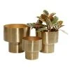 Grayson Lane 12.1-in W x 10.3-in H Gold Metal Planter - 3-Pack
