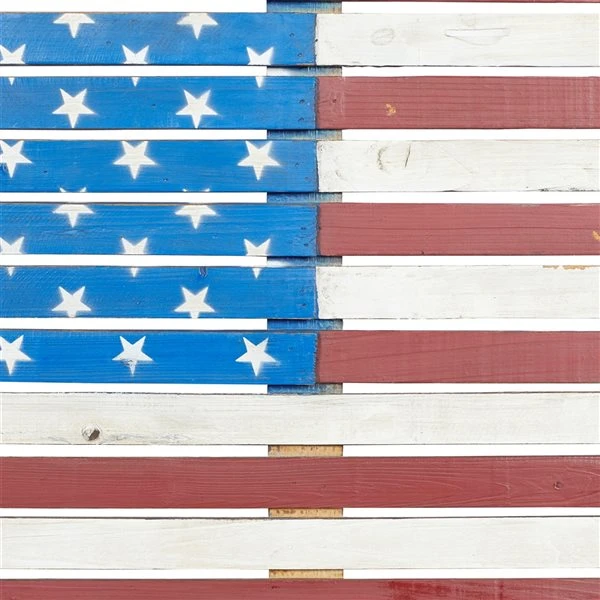 Grayson Lane 21-in H x 38-in W Farmhouse Wood American Flag Wall Accent 3 Grayson Lane 21-in H x 38-in W Farmhouse Wood American Flag Wall Accent - Image 3