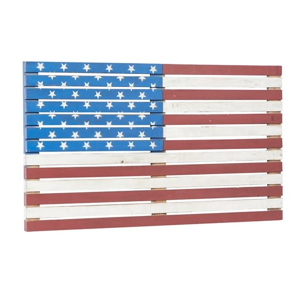 Grayson Lane 21-in H x 38-in W Farmhouse Wood American Flag Wall Accent 5 Grayson Lane 21-in H x 38-in W Farmhouse Wood American Flag Wall Accent - Image 5