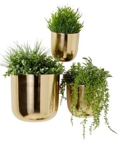 Grayson Lane 9-in W x 9-in H Gold Metal Hanging Planter - 3-Pack -GRAYSON LANE shop 330941529 AlternateImage5 l