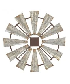 Grayson Lane 30-in H x 30-in W Farmhouse Silver Metal Wall Accent