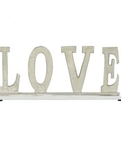 Grayson Lane Traditional Polished Silver Love Aluminum Decorative Sign